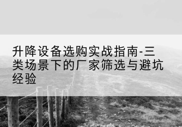 冷水江移动式升降机厂家推荐-升降设备选购实战指南-三类场景下的厂家筛选与避坑经验